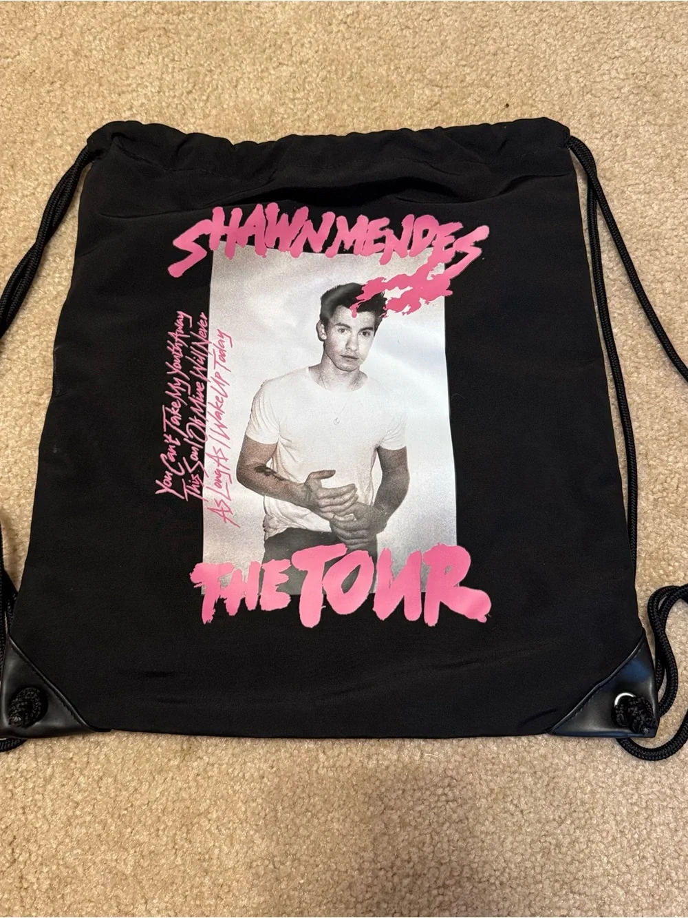 Shawn Mendes tour drawstring bag